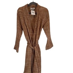 Parachute Waffle Gauze Bathrobe Brown SSmall RETAILS $125 luxury Turkish cotton